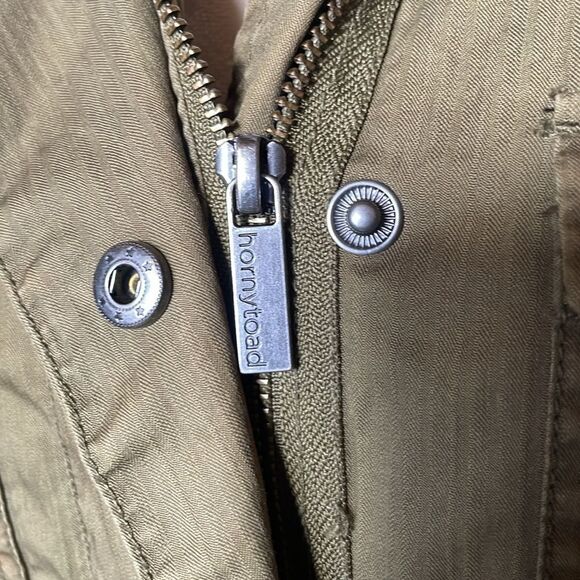 Toad & Co. Horny Toad Olive Green Utility Jacket w/Plaid Interior (Size: Small) - Picture 9 of 16